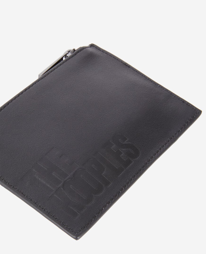 The Kooples MEN BLACK black leather wallet with logo