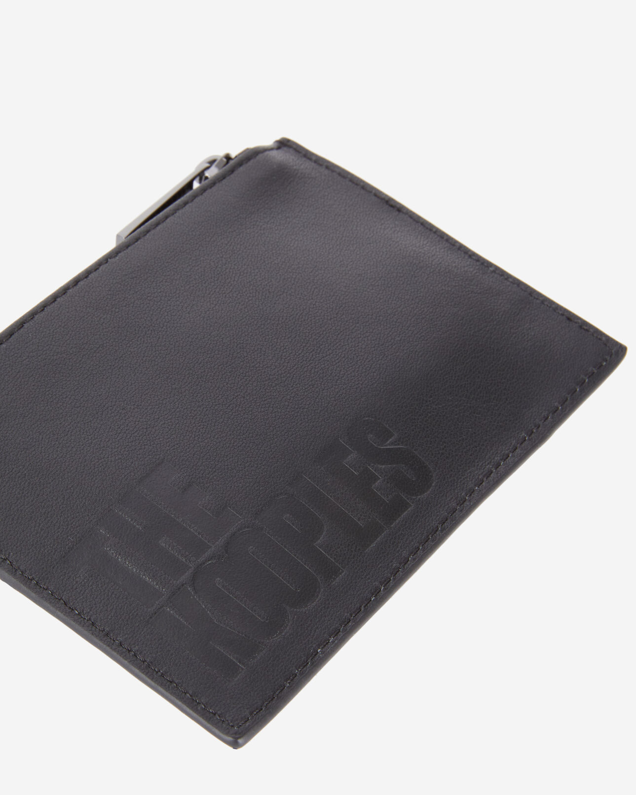 The Kooples HOMME BLACK porte-monnaie en cuir noir avec logo