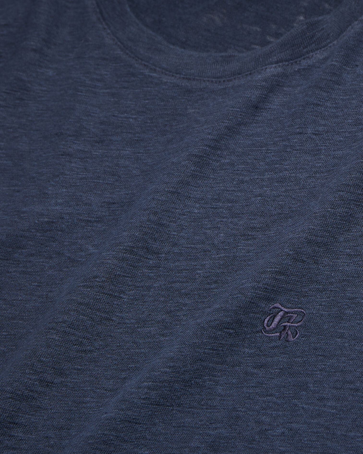 Men's navy blue linen t-shirt with blazon, NAVY, hi-res image number null