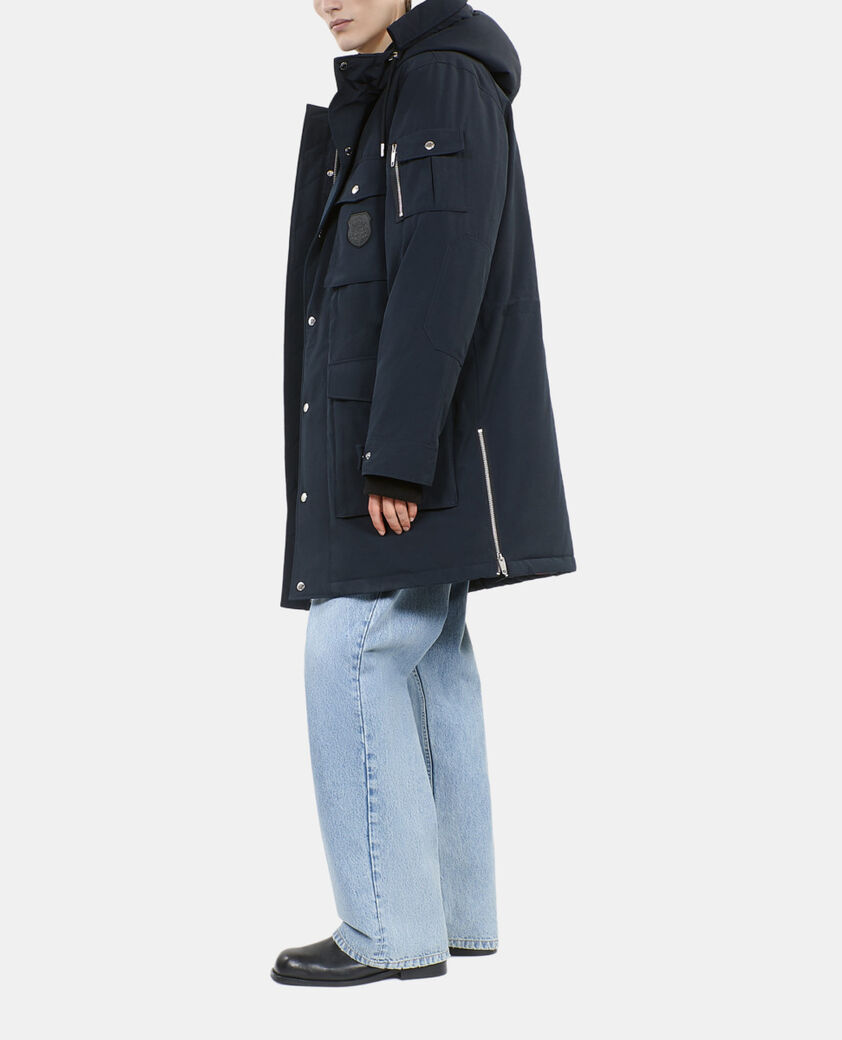 The Kooples HERREN NAVY marineblauer parka mit kapuze