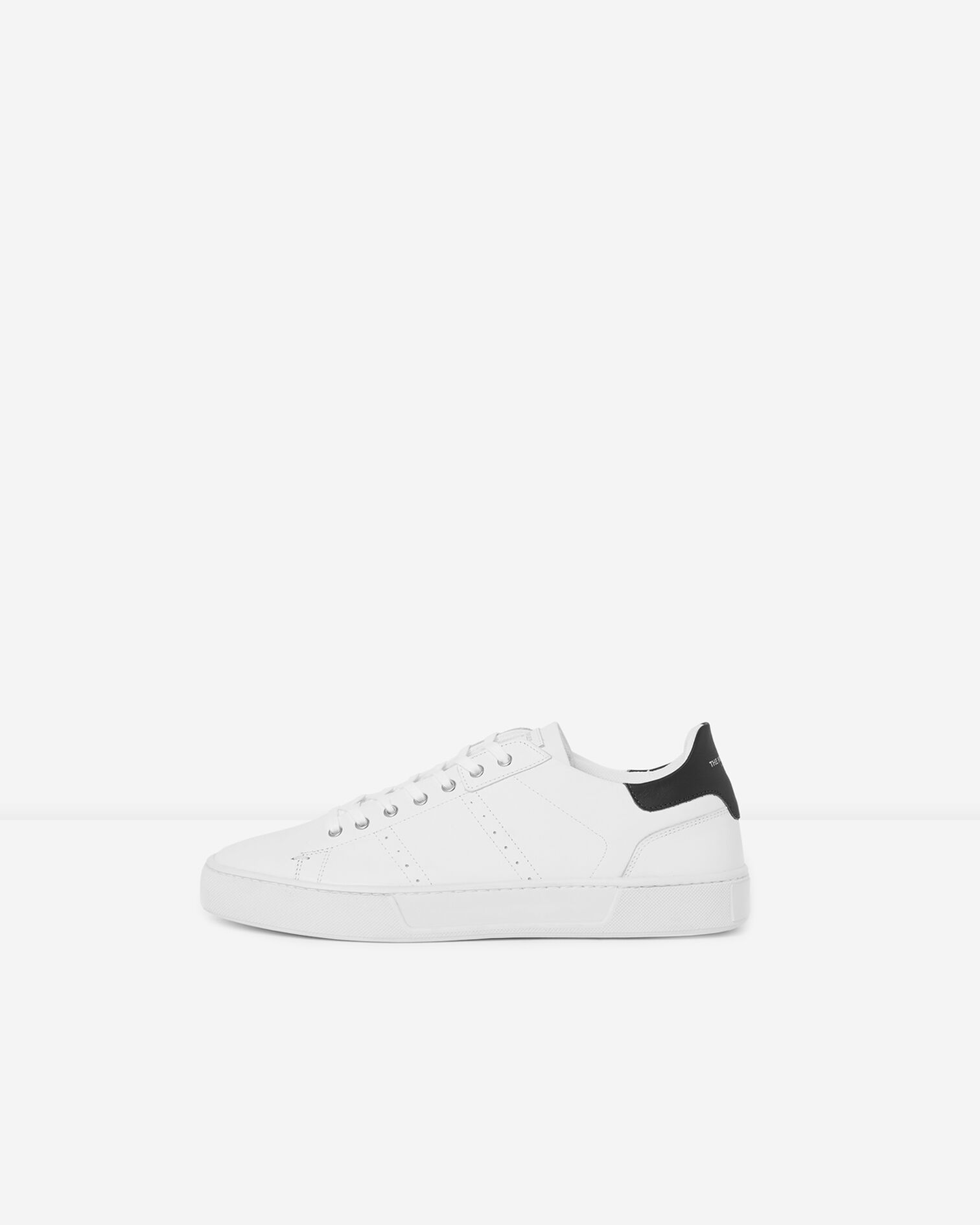 White leather sneakers thick soles, WHITE / BLACK, hi-res image number null