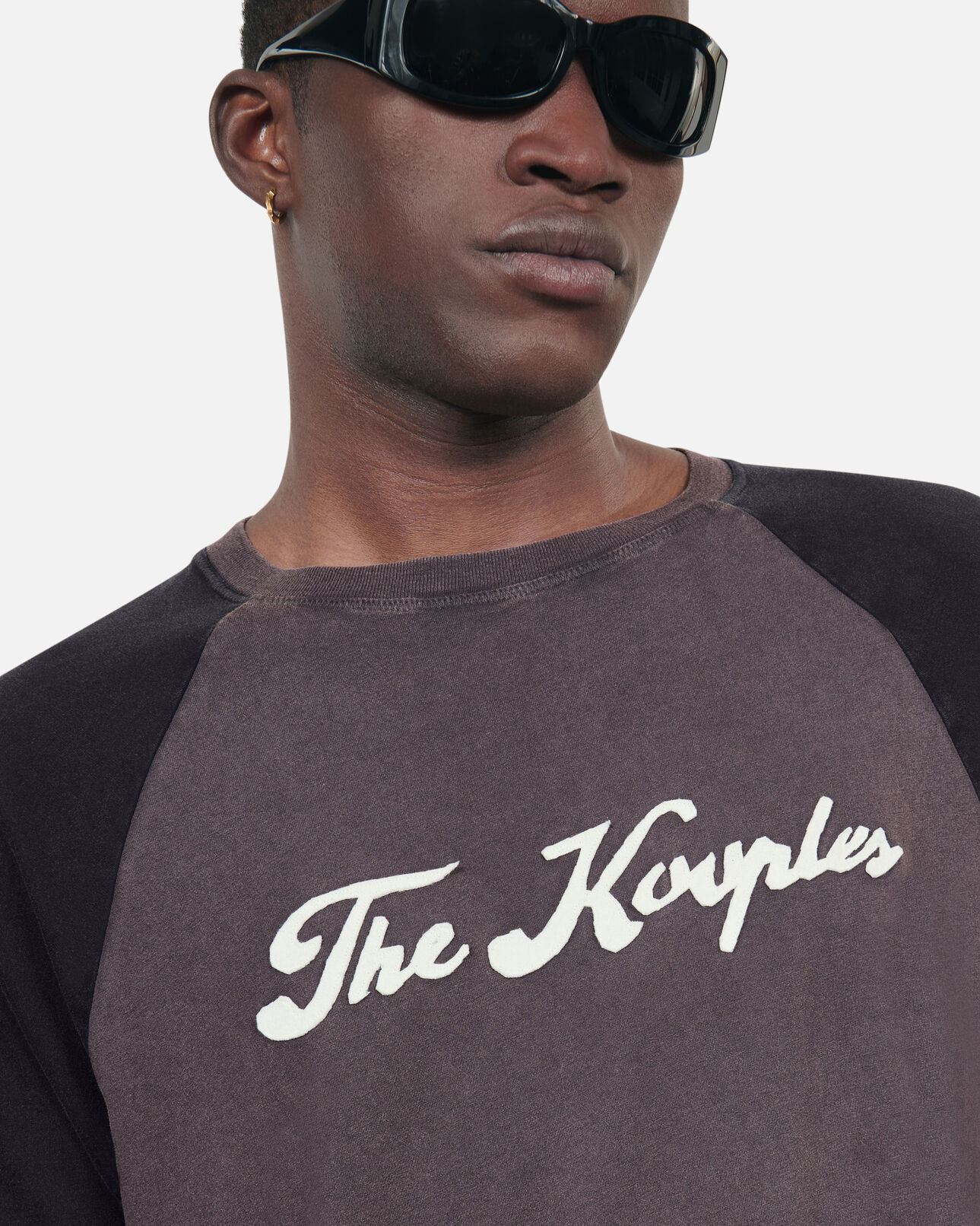 The Kooples MEN BLACK WASHED black next collection serigraphy t-shirt