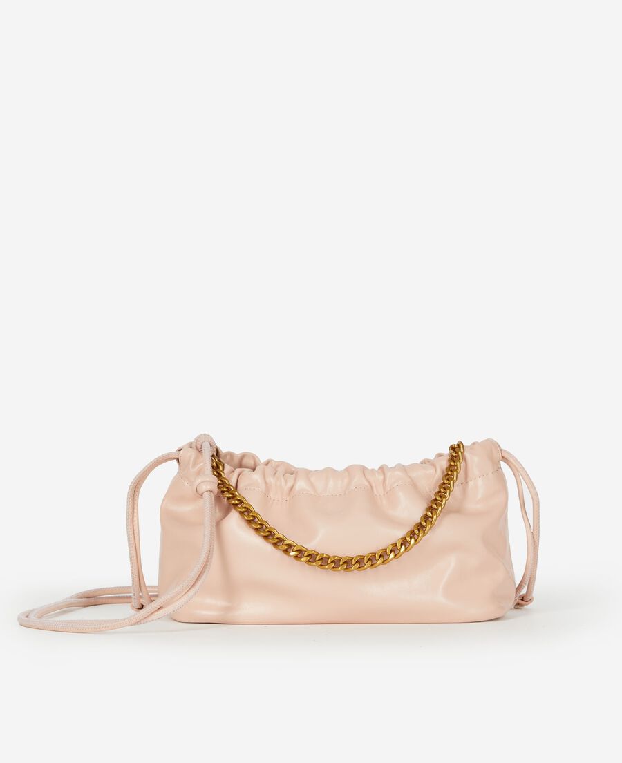 The Kooples FEMME OLD ROSE sac taylor en cuir recycl&eacute; rose