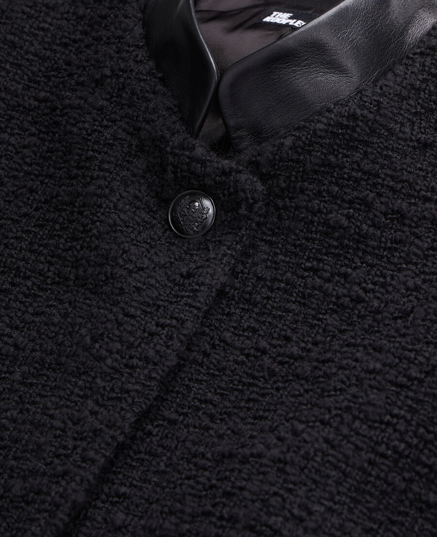 The Kooples F BLACK short black tweed jacket