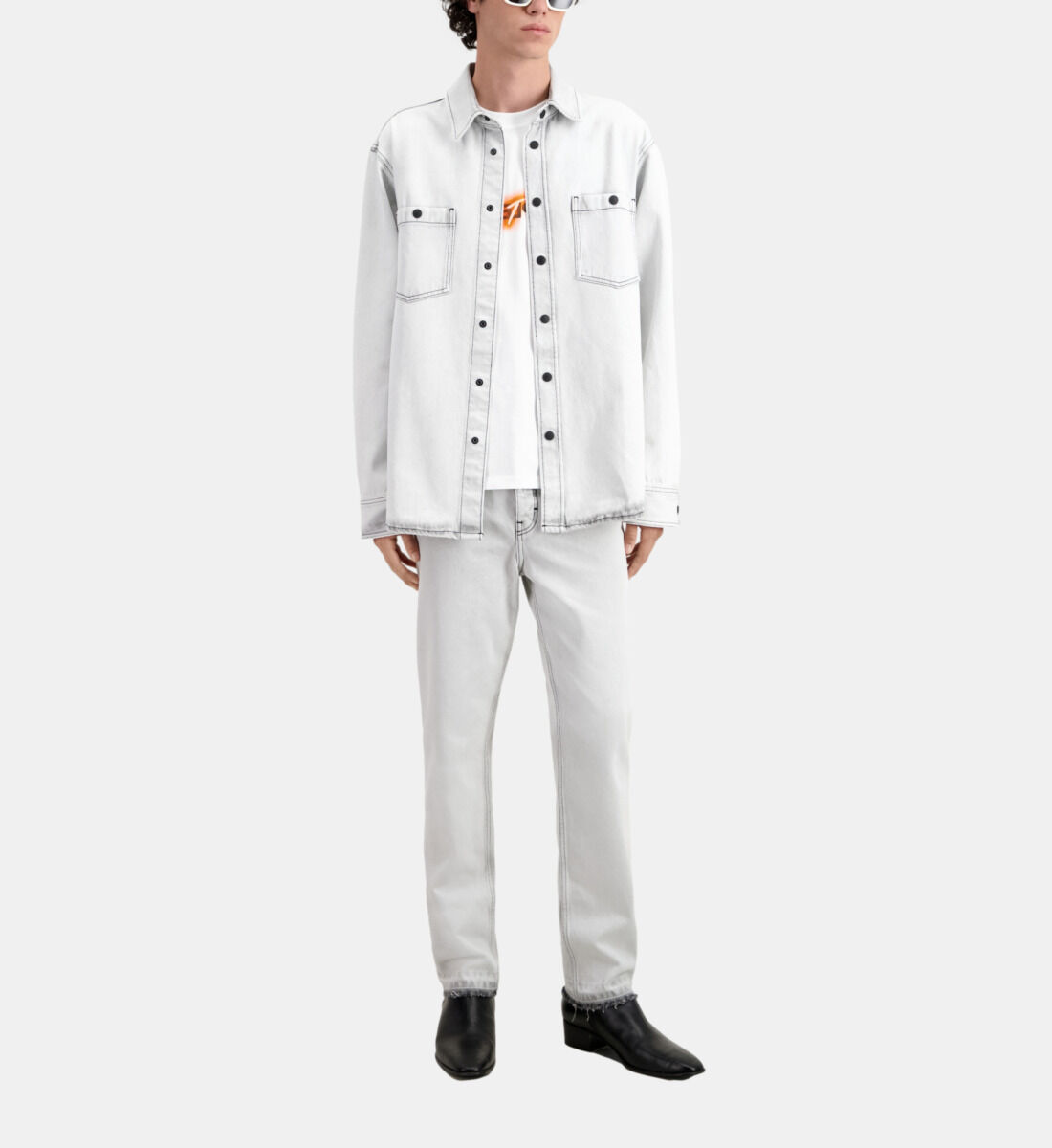 Bleach denim white on sale