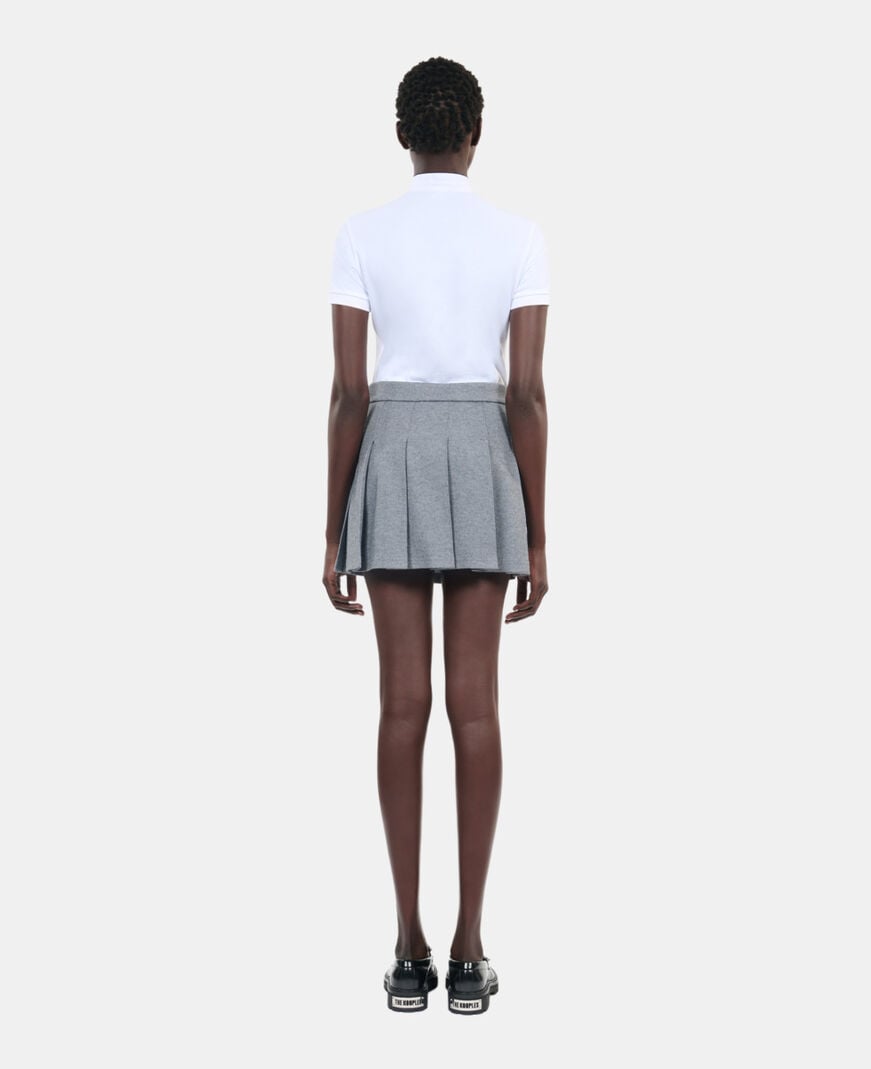 The Kooples FEMME GREY MELANGE jupe courte plissée grise