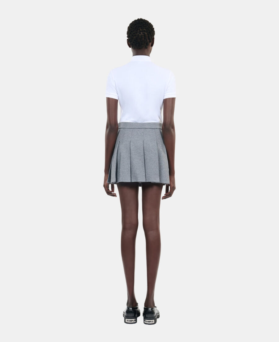 The Kooples FEMME GREY MELANGE jupe courte plissée grise