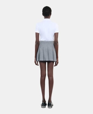 The Kooples FEMME GREY MELANGE jupe courte plissée grise