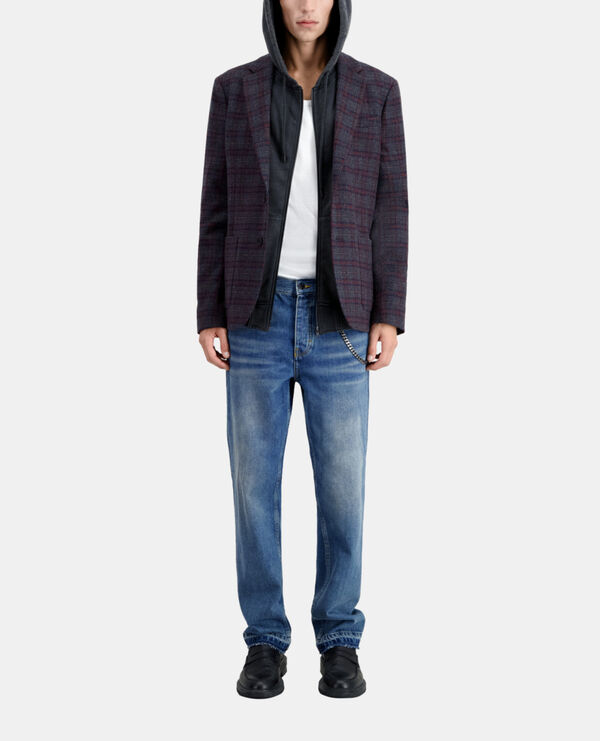 veste à carreaux en laine