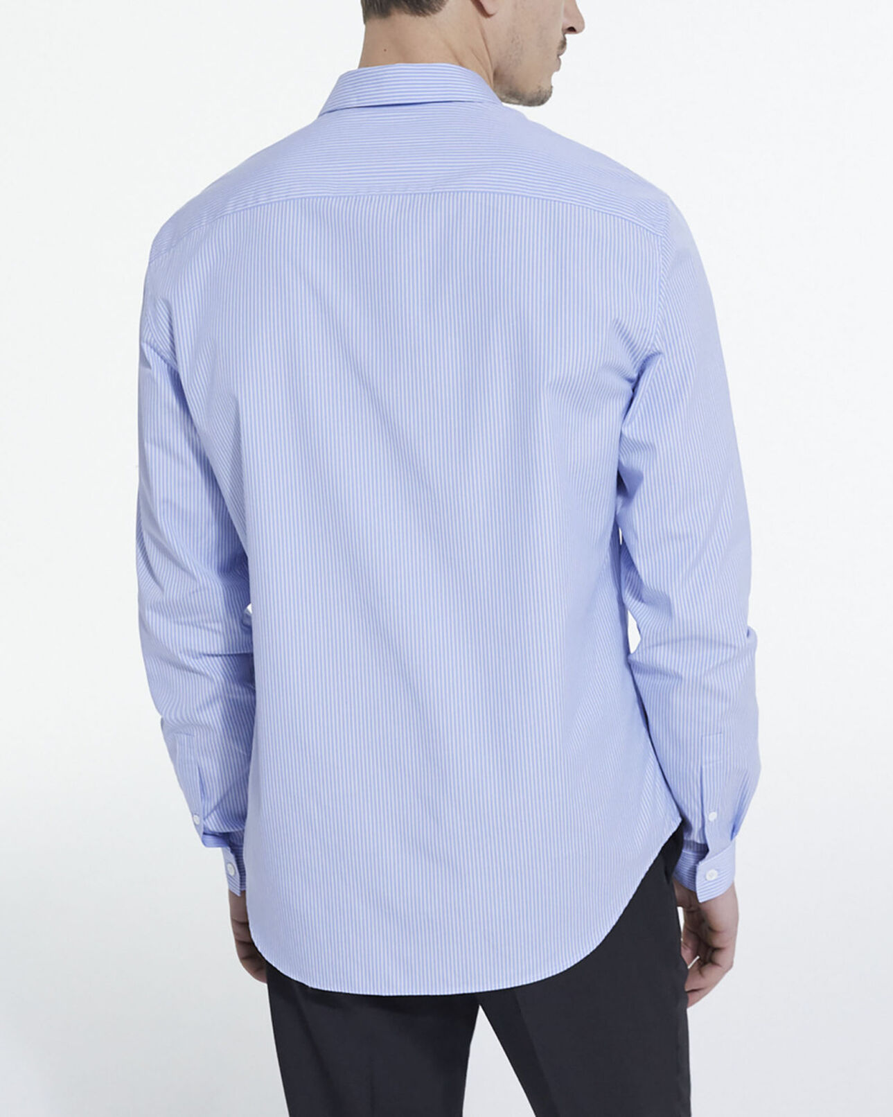 The Kooples HOMME WHITE / SKY BLUE chemise col classique à rayures