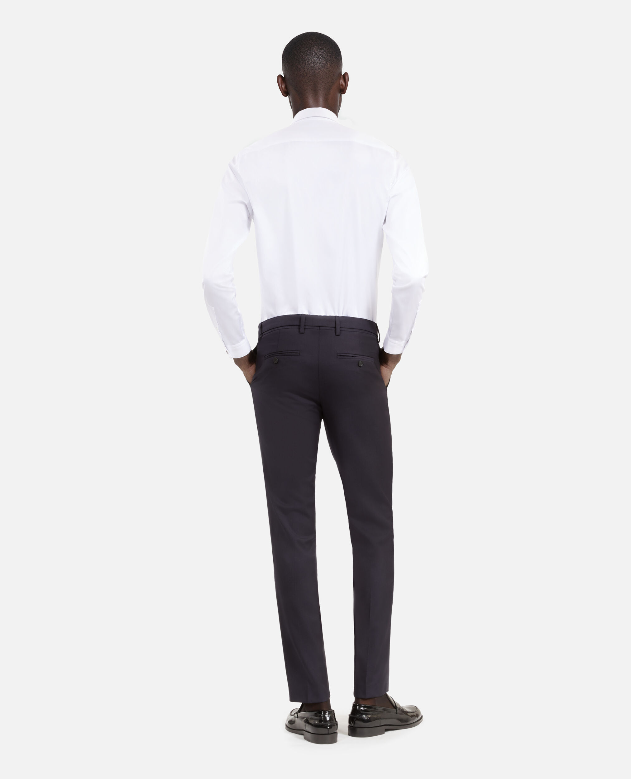 Navy blue wool suit trousers| The Kooples