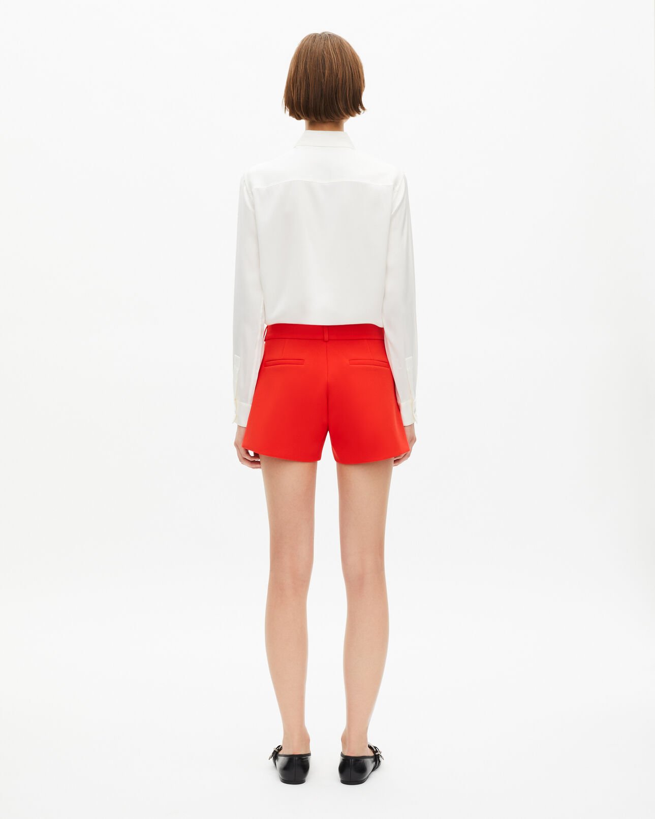 The Kooples FEMME ORANGE short tailleur orange en crêpe