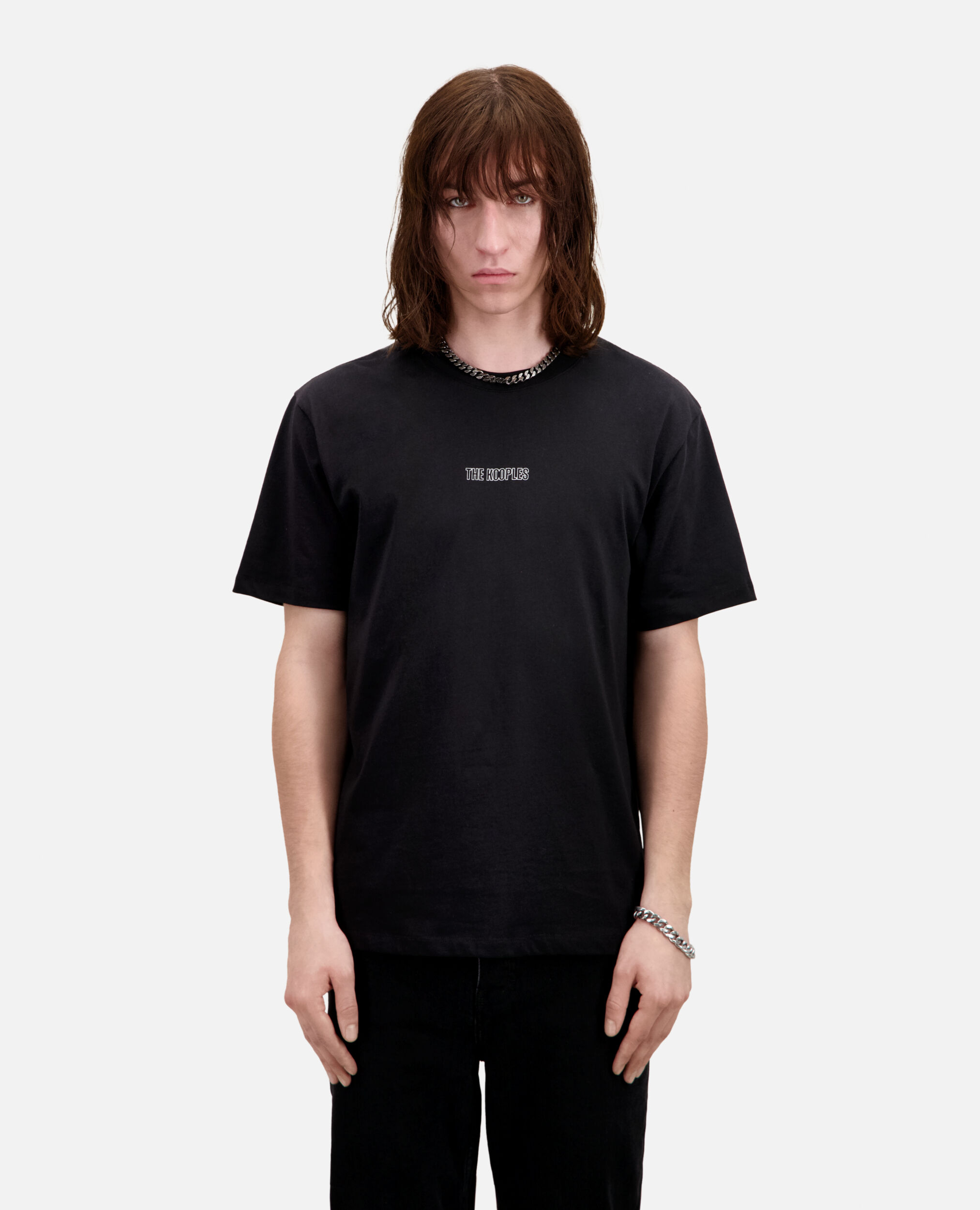 Schwarzes T-Shirt Herren mit Logo, BLACK, hi-res image number null