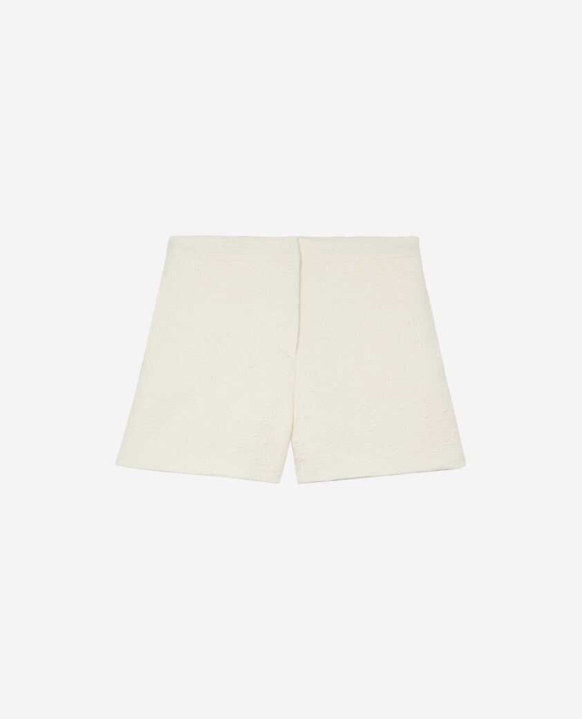 The Kooples F ECRU tailored shorts in ecru tweed