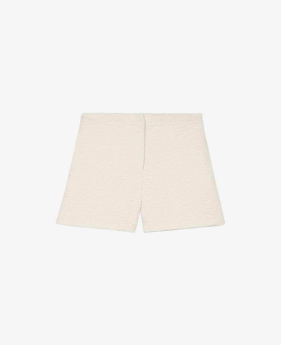 The Kooples F ECRU tailored shorts in ecru tweed