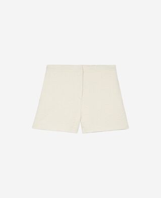 The Kooples F ECRU tailored shorts in ecru tweed