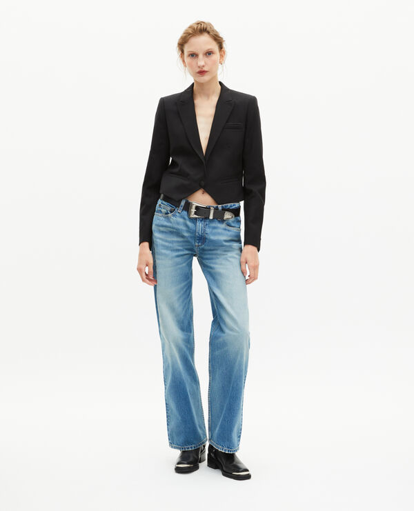 The Kooples FEMME BLACK veste courte asymétrique en laine noire