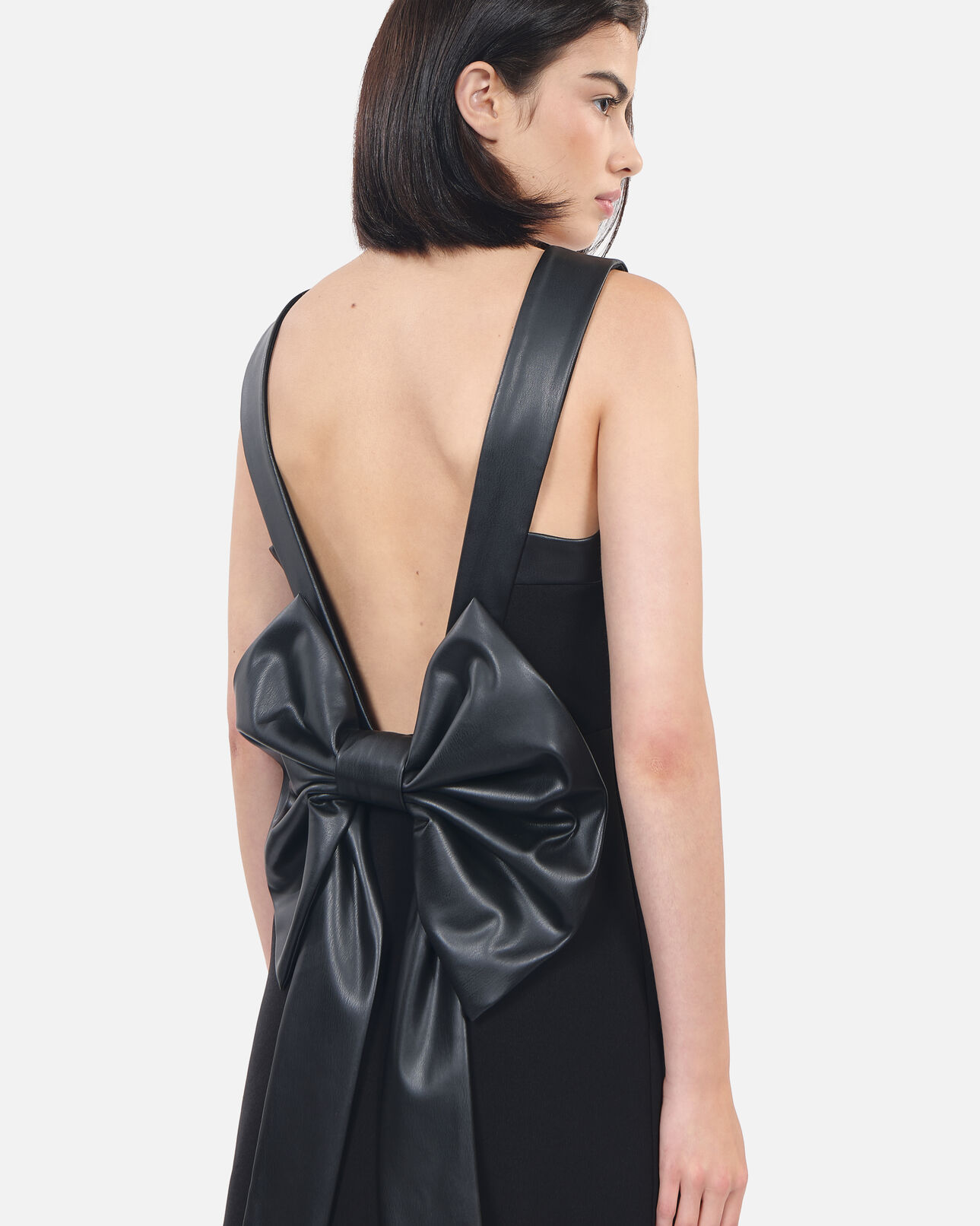 The Kooples WOMEN BLACK short black dress with bow back