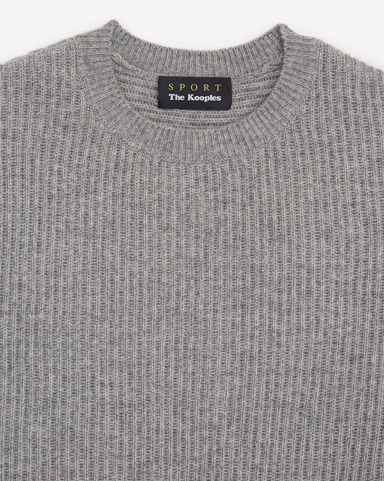The Kooples DAMEN GREY grauer pullover mit feiner rippung