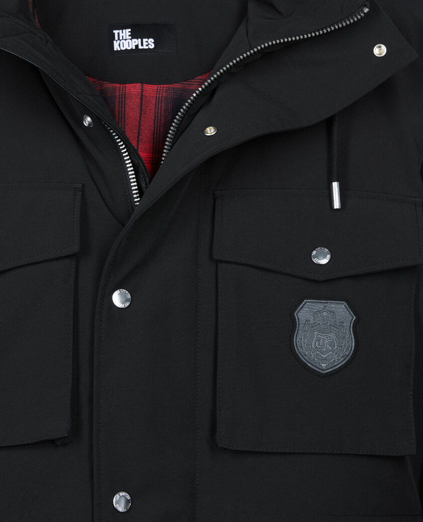 The Kooples HERREN BLACK schwarzer parka mit kapuze