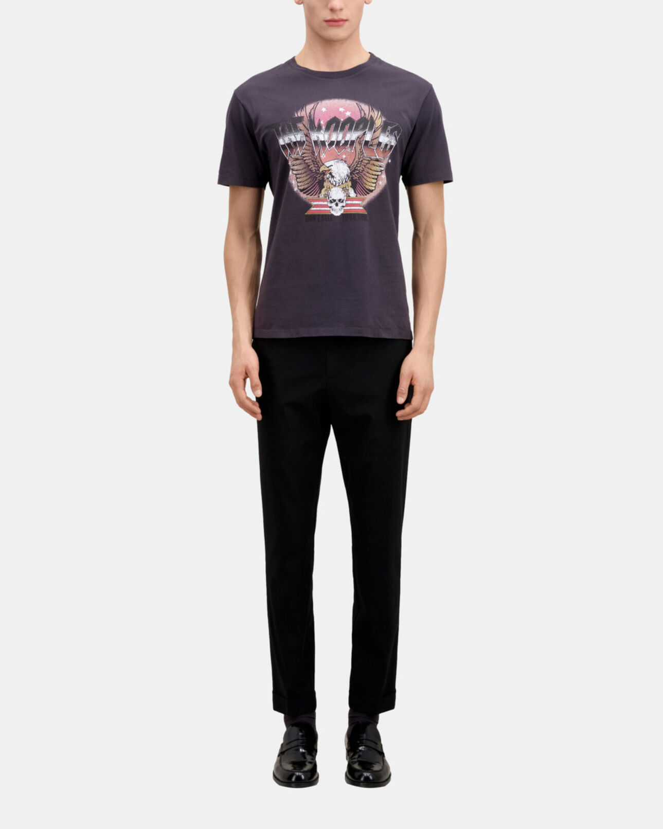 The Kooples HOMME CARBONE t-shirt avec sérigraphie gris