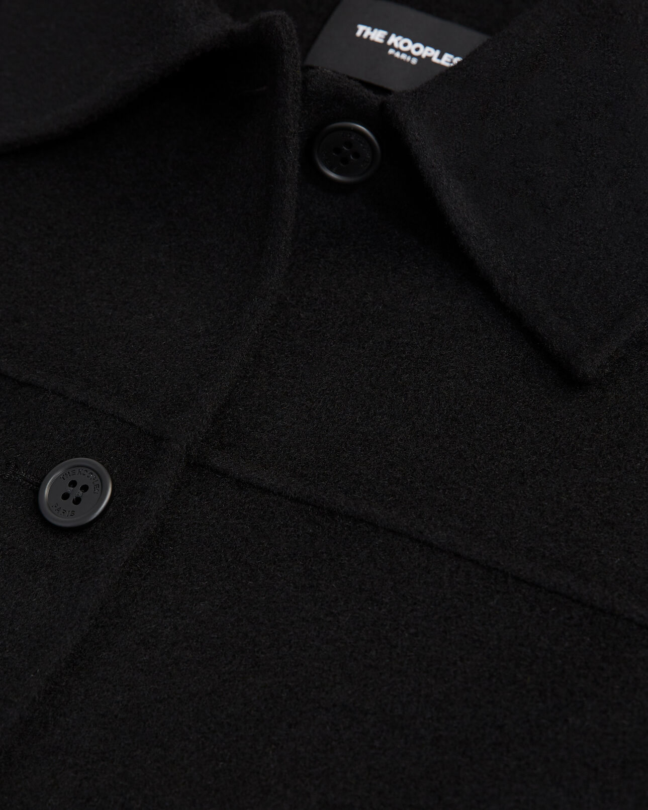The Kooples WOMEN BLACK overshirt-style black wool jacket