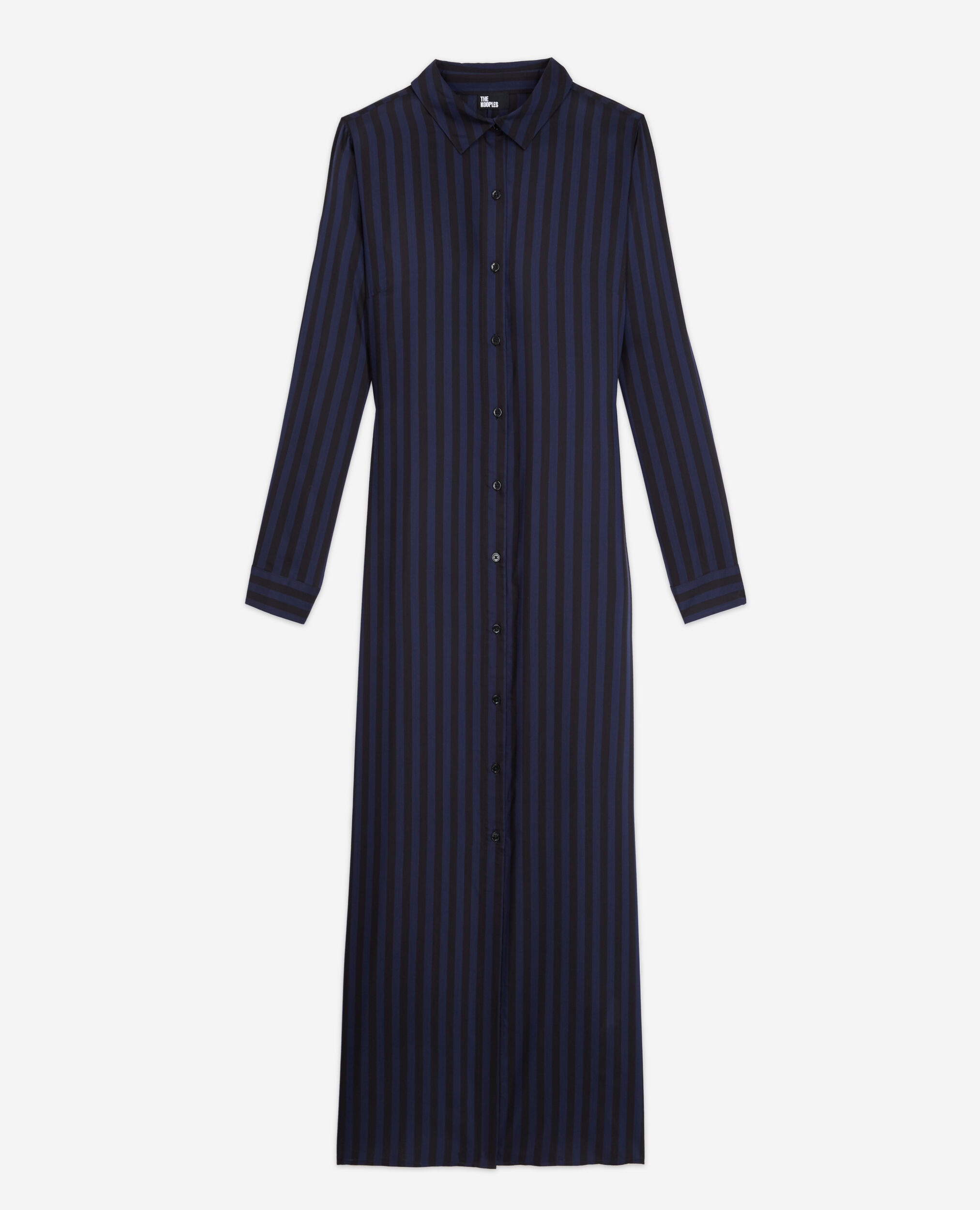 Long striped dress, BLACK NAVY, hi-res image number null