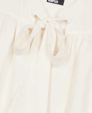 The Kooples DAMEN ECRU ecrufarbenes top mit gerafften details
