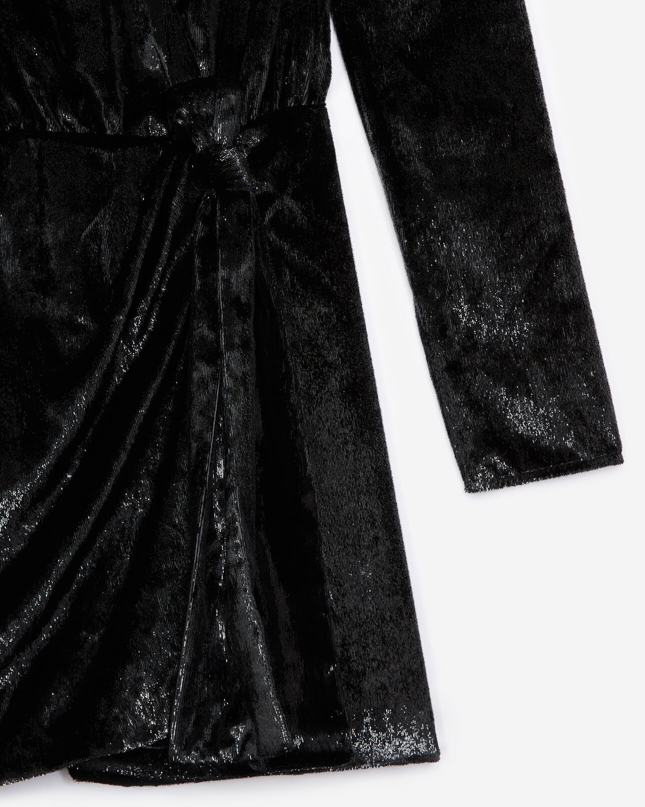 The Kooples WOMEN BLACK black velvet wrap dress