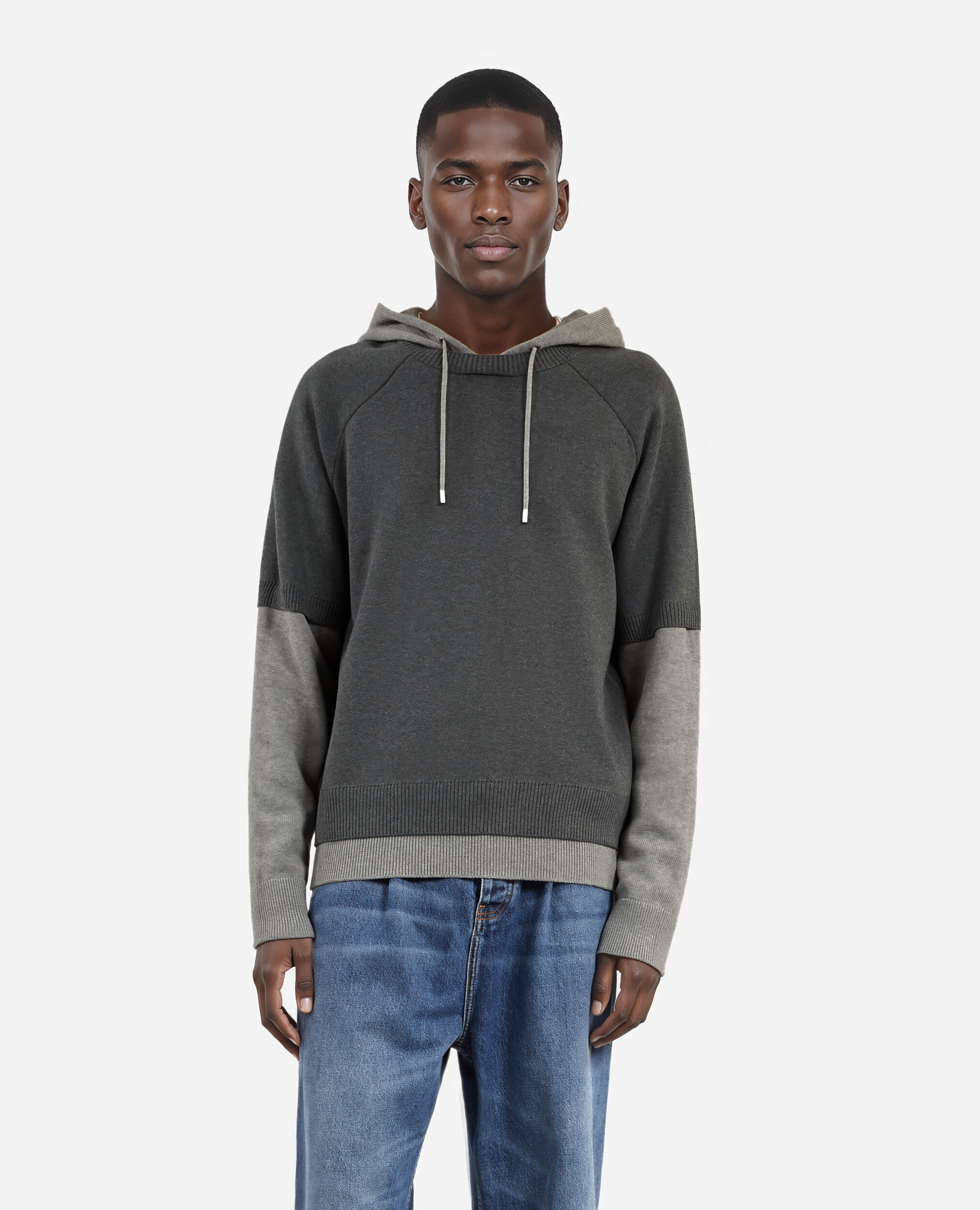 Grauer Pullover aus Baumwolle, MIDDLE GREY / ANTHRACITE, hi-res image number null