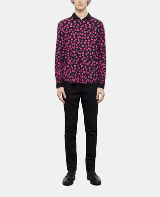 The Kooples HERREN BLACK / PINK hemd mit klassischem kragen und print