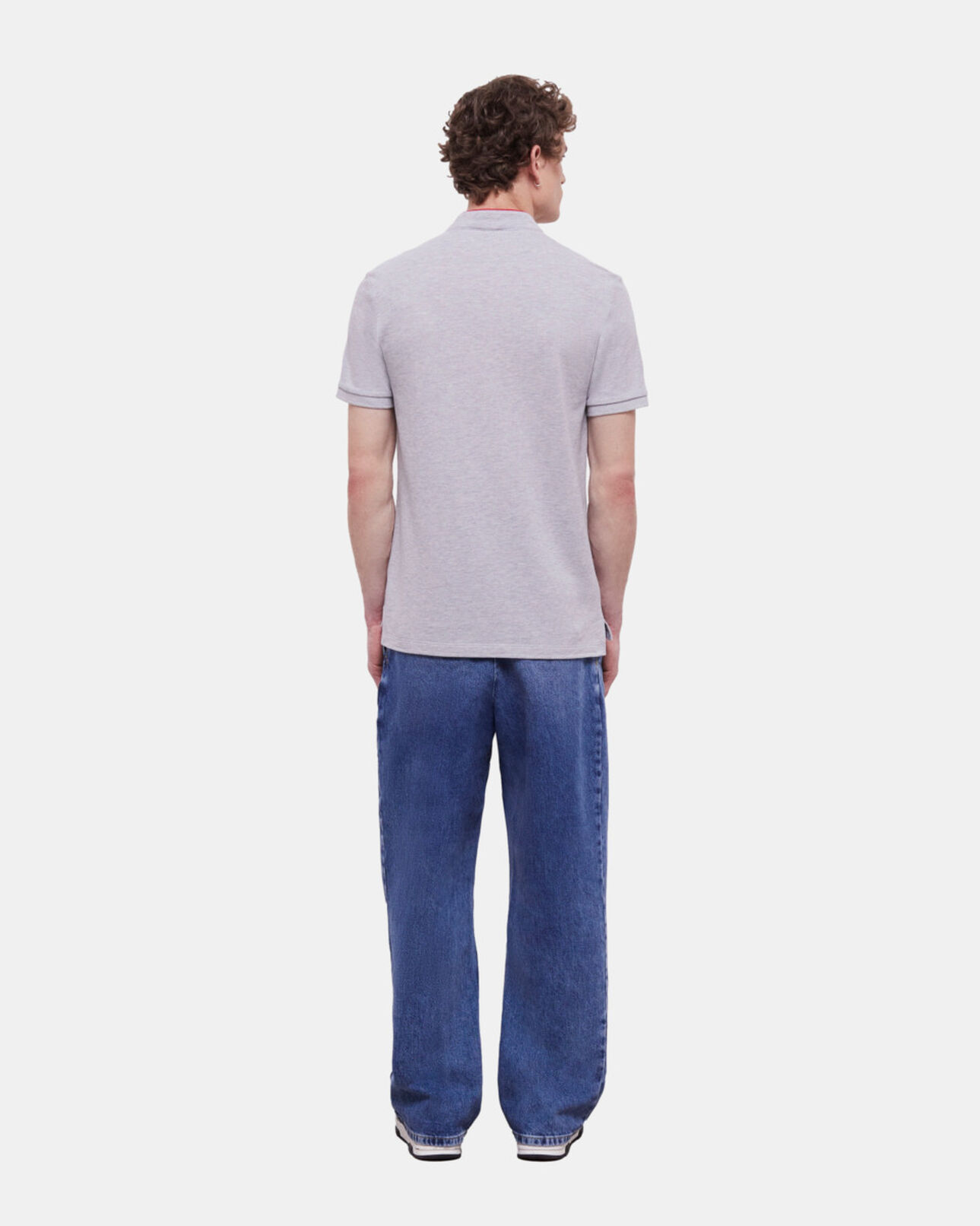The Kooples HERREN LIGHT GREY graues poloshirt mit offizierskragen