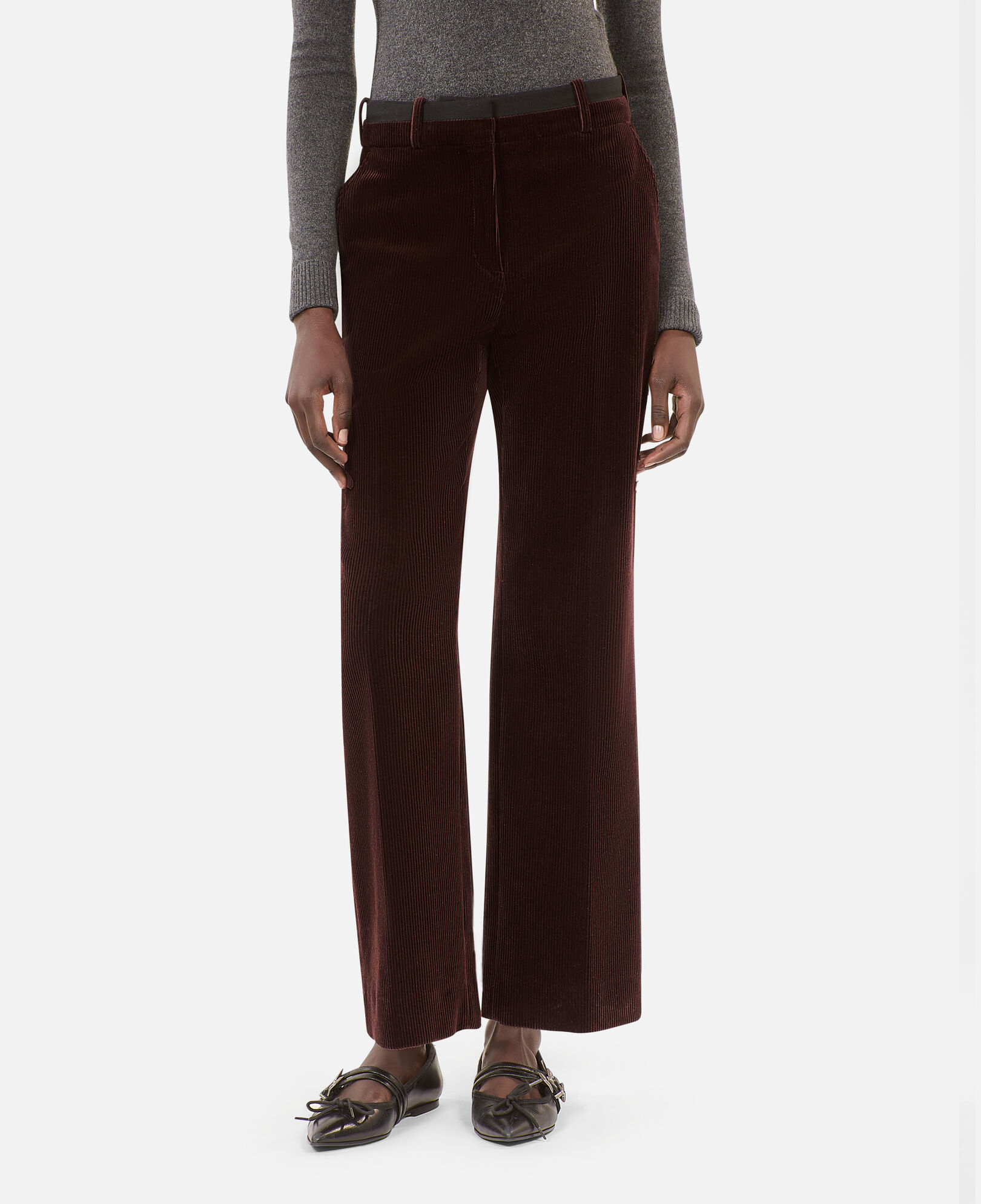 The Kooples DAMEN BROWN braune cordhose mit geradem bein