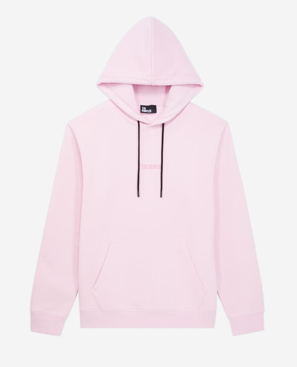 men's pink hoodie with logo
