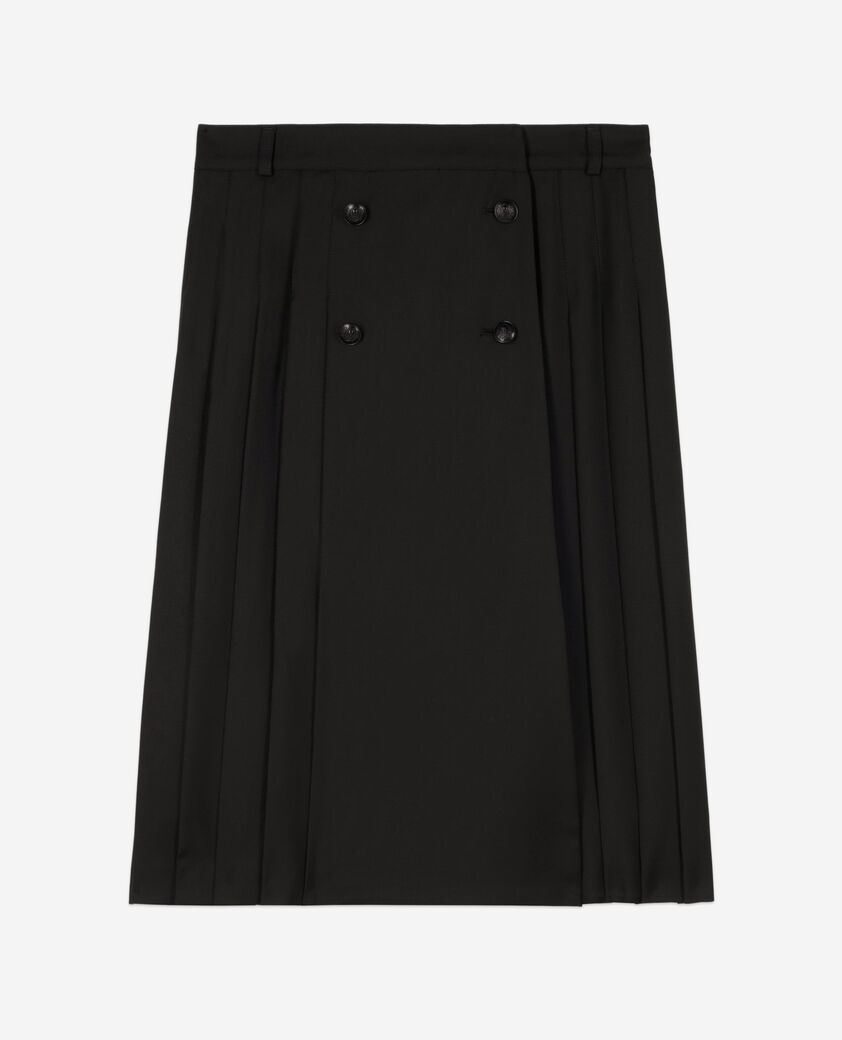 The Kooples FEMME null jupe longue pliss&eacute;e noire