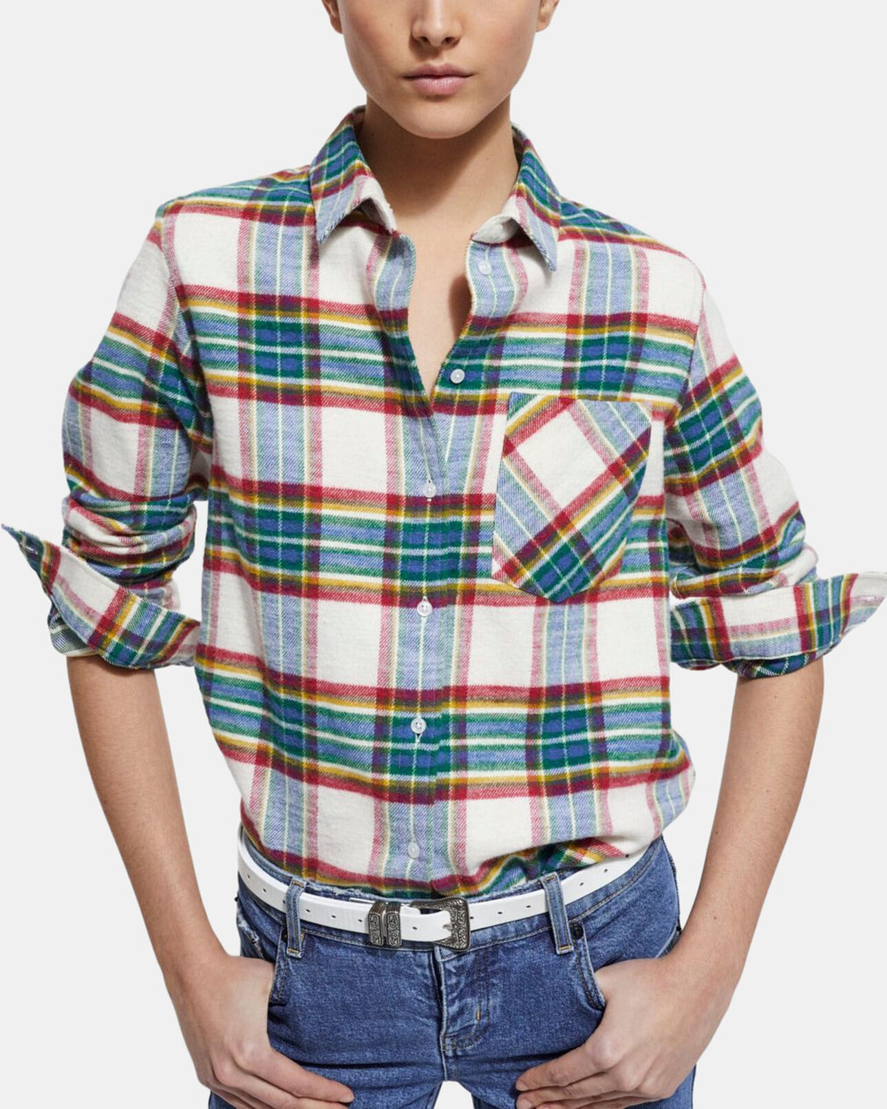 The Kooples WOMEN MULTICOLOR overshirt with check motif