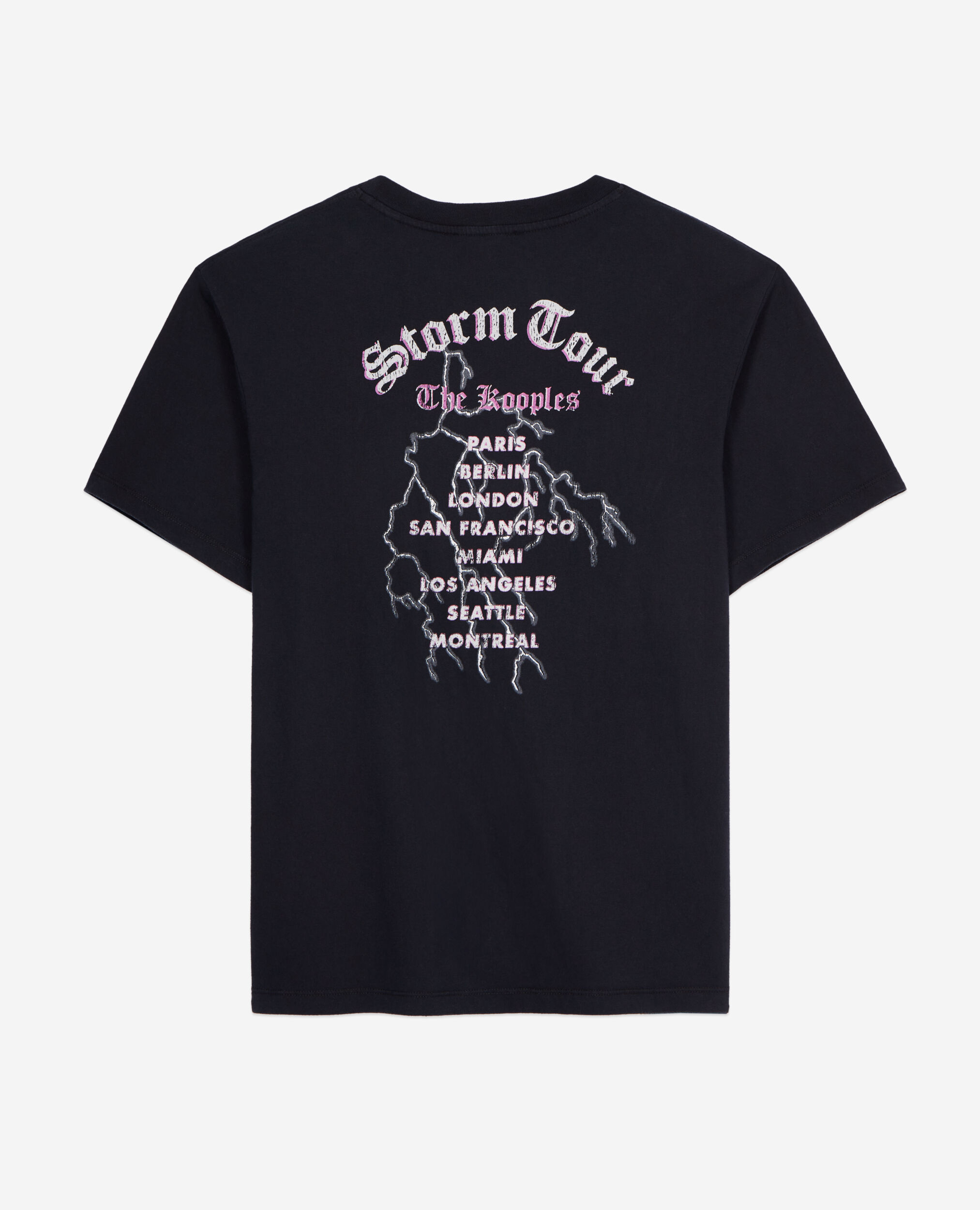 Black t-shirt with Feel the storm serigraphy, BLACK, hi-res image number null