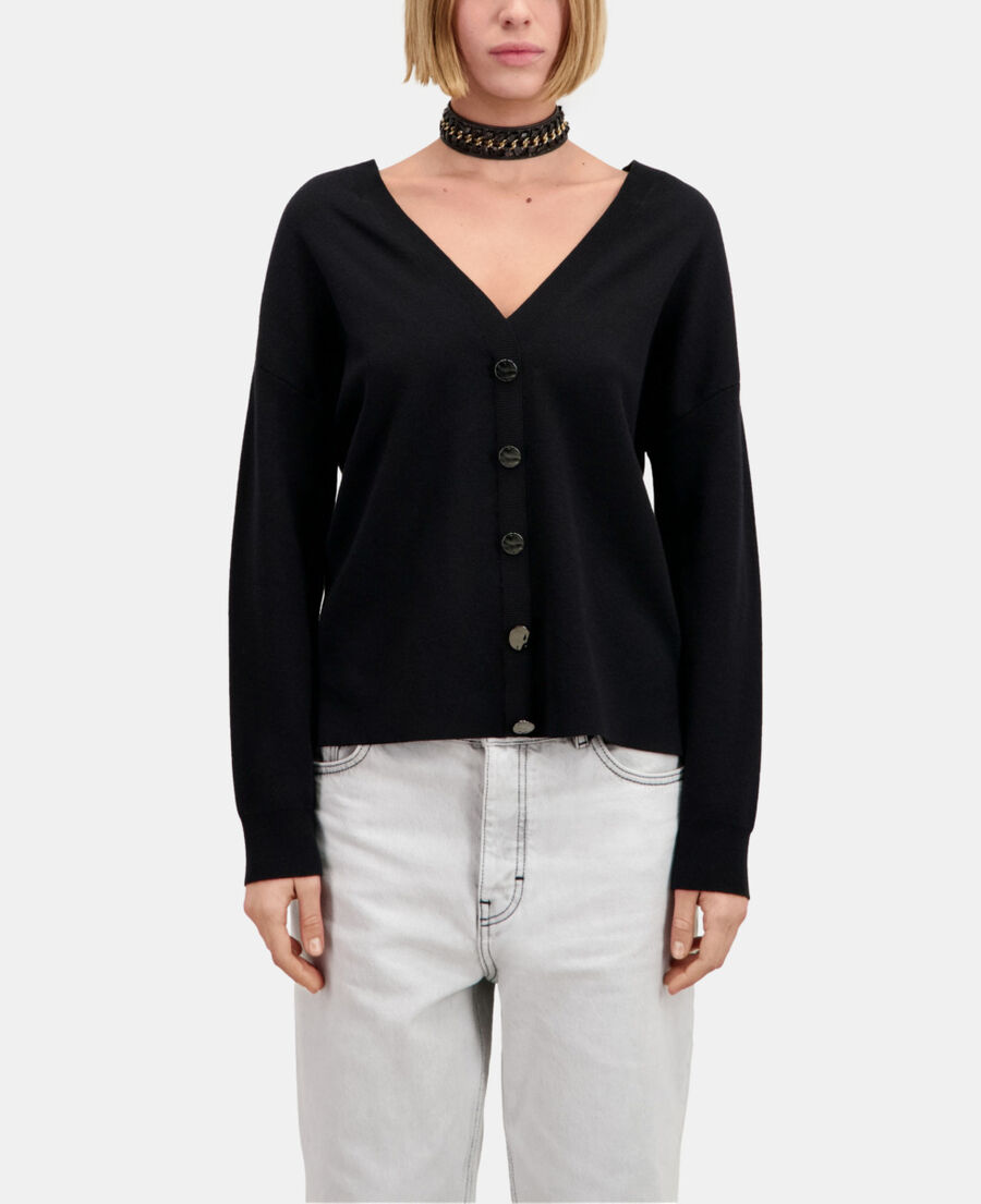 The Kooples FEMME BLACK pull avec boutonnage dans le dos