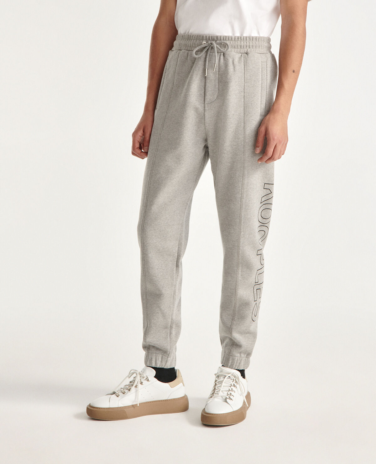 Light gray joggers with The Kooples logo The Kooples UK