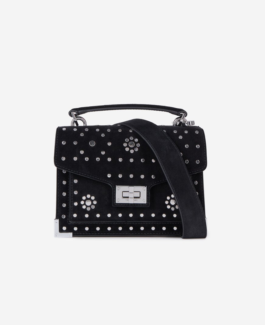 The Kooples WOMEN BLACK black leather emily small bag with studs