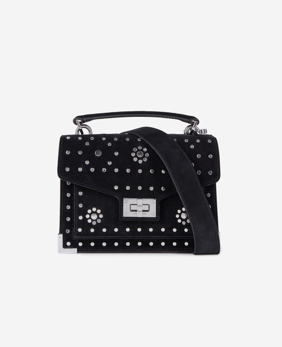 The Kooples WOMEN BLACK black leather emily small bag with studs