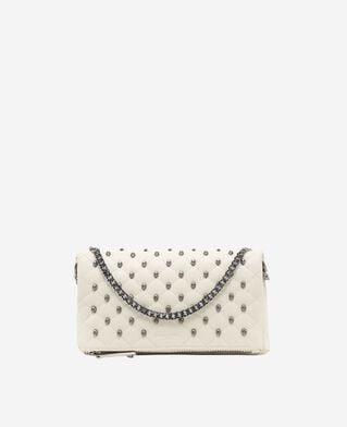 The Kooples WOMEN CREAM heritage small clutch bag in ecru leather