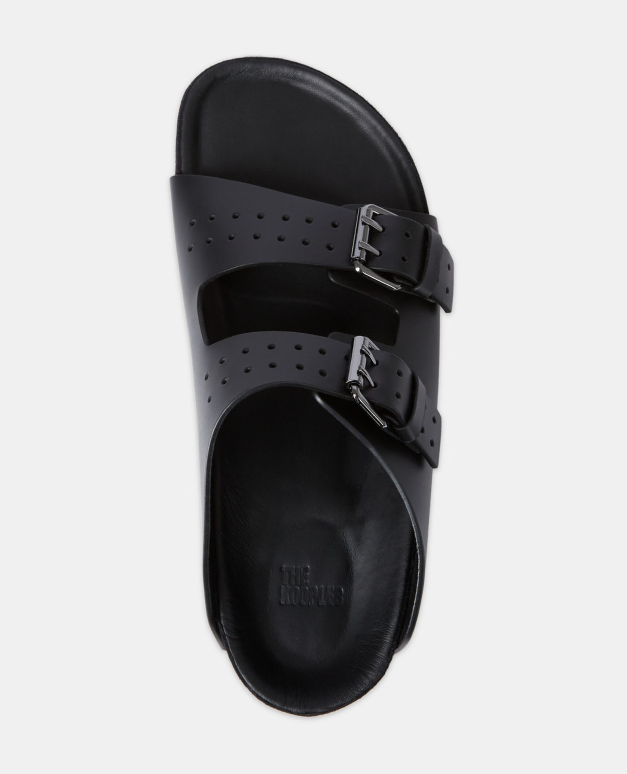 Sandales en cuir noir, BLACK, hi-res image number null