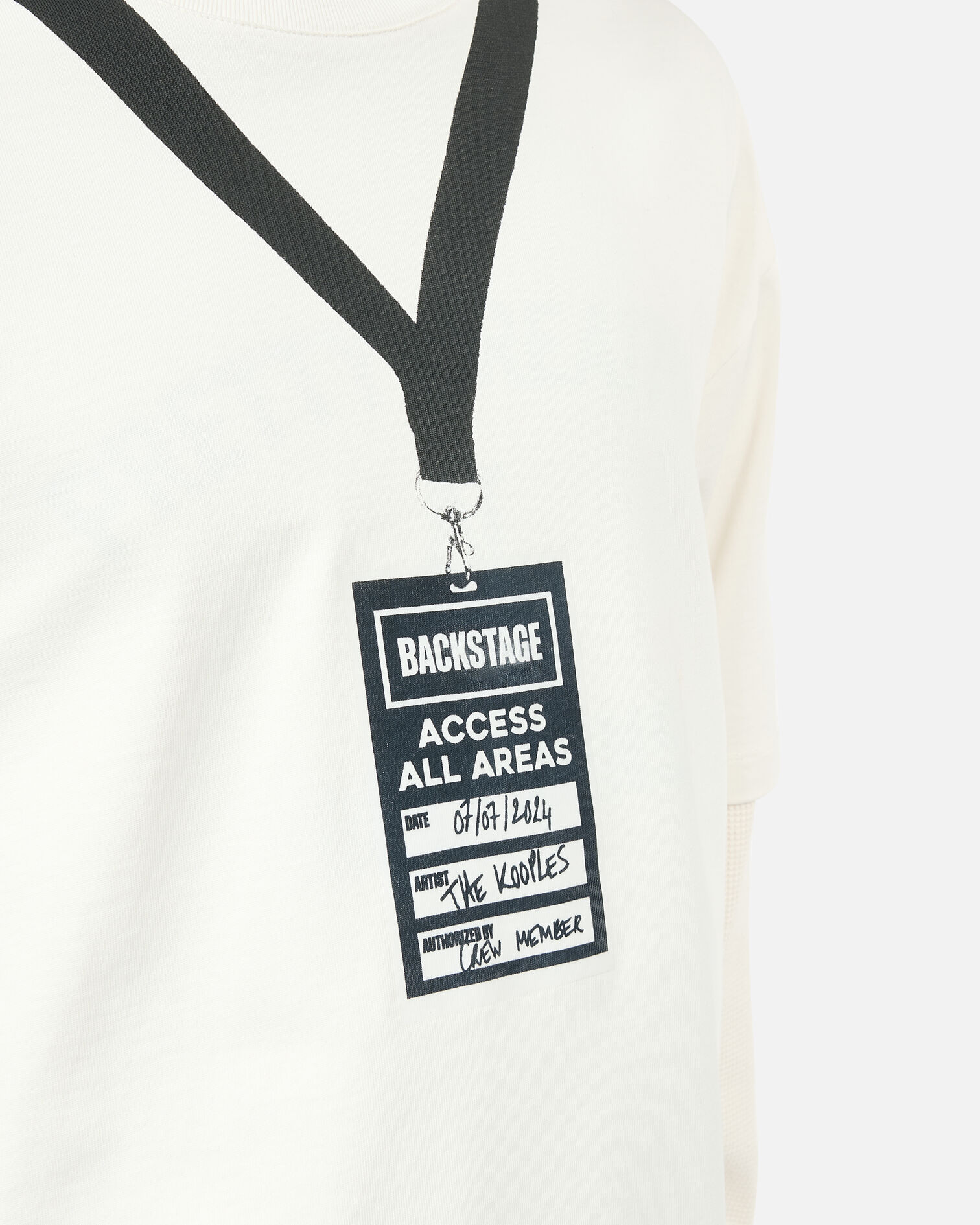 White Backstage serigraphy t-shirt, ECRU, hi-res image number null