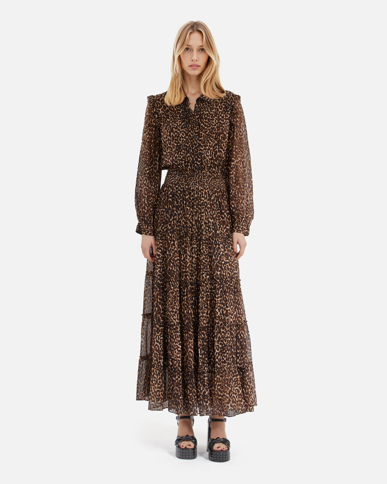 The Kooples WOMEN LEOPARD leopard print long dress