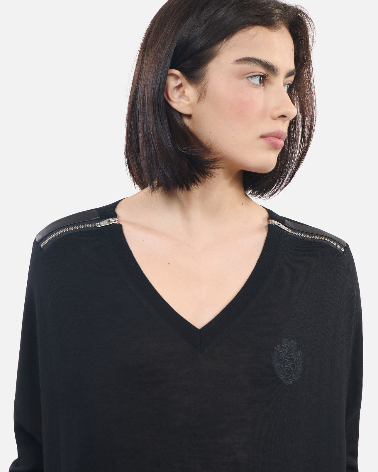 The Kooples WOMEN BLACK black merino wool sweater