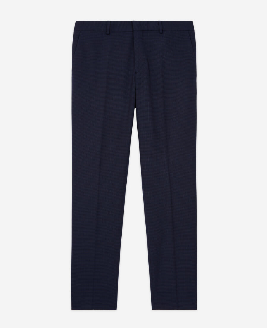 The Kooples HOMME BLACK / NAVY pantalon de costume en laine pied-de-poule