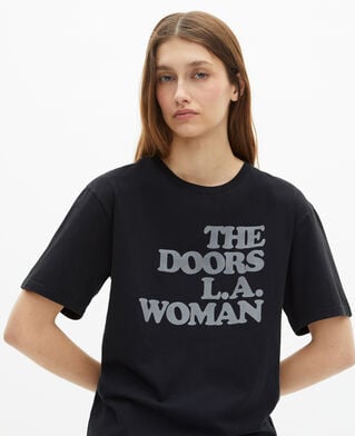 The Kooples M BLACK WASHED the doors x the kooples mixed t-shirt black