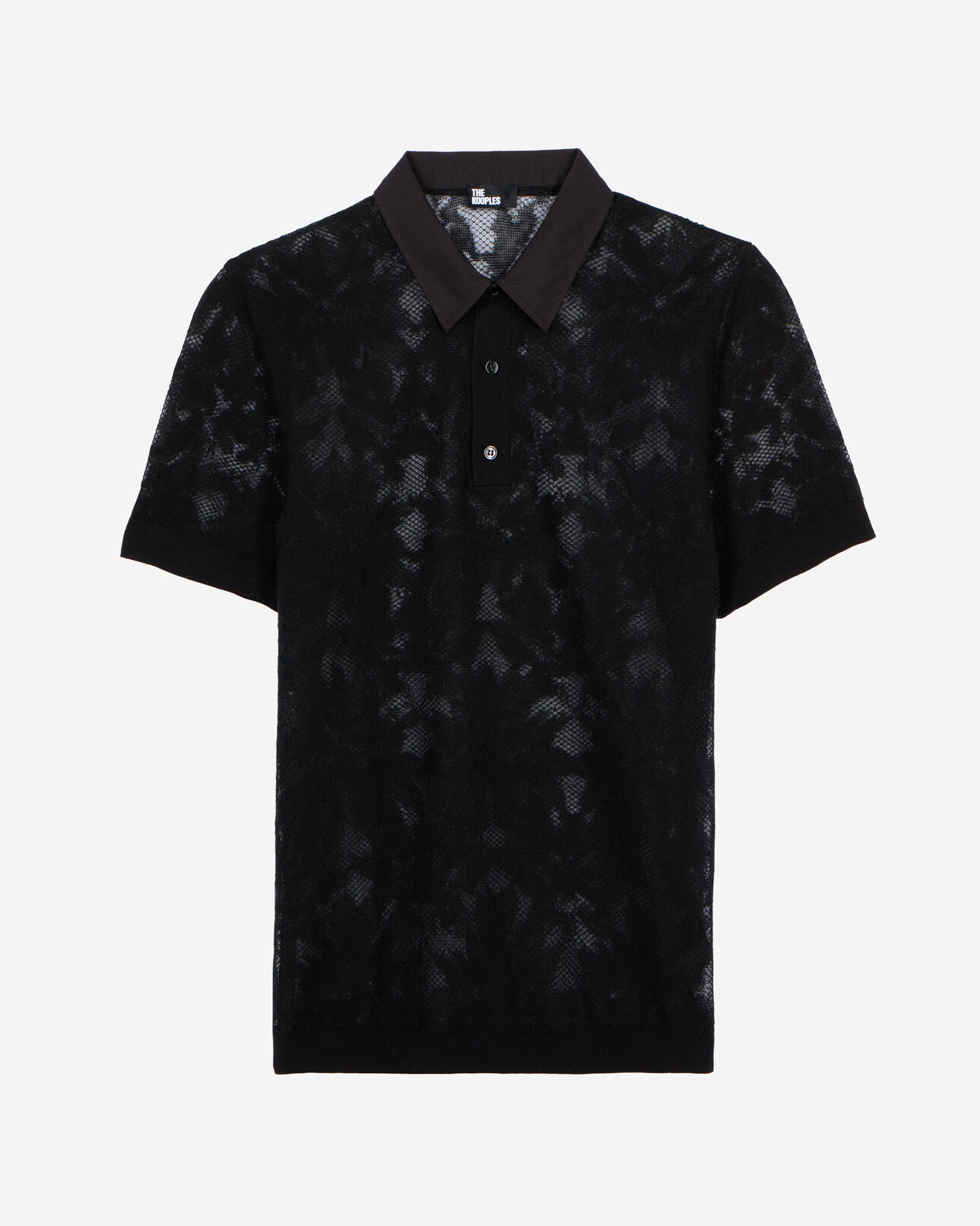 The Kooples HOMBRE BLACK camisa polo punto efecto encaje negro