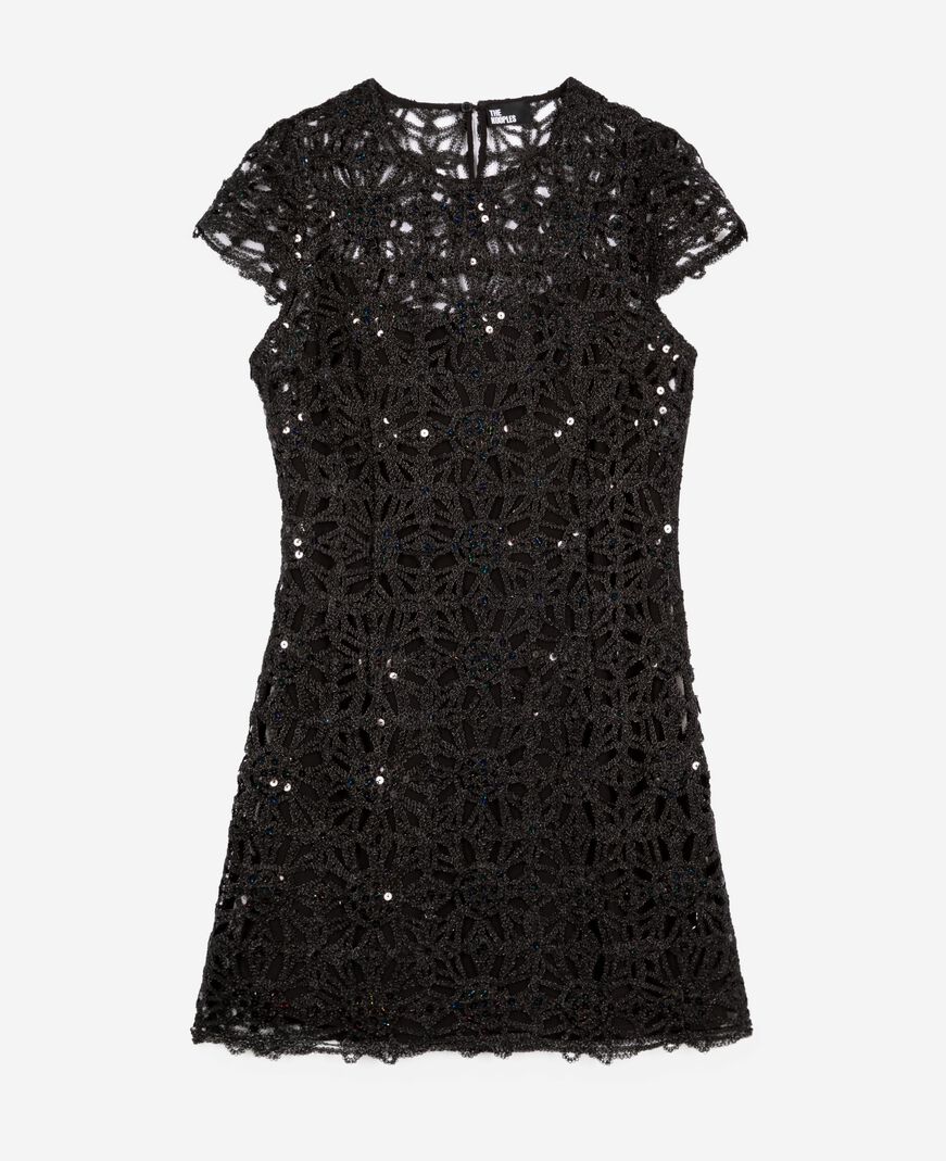 The Kooples WOMEN BLACK short black guipure dress